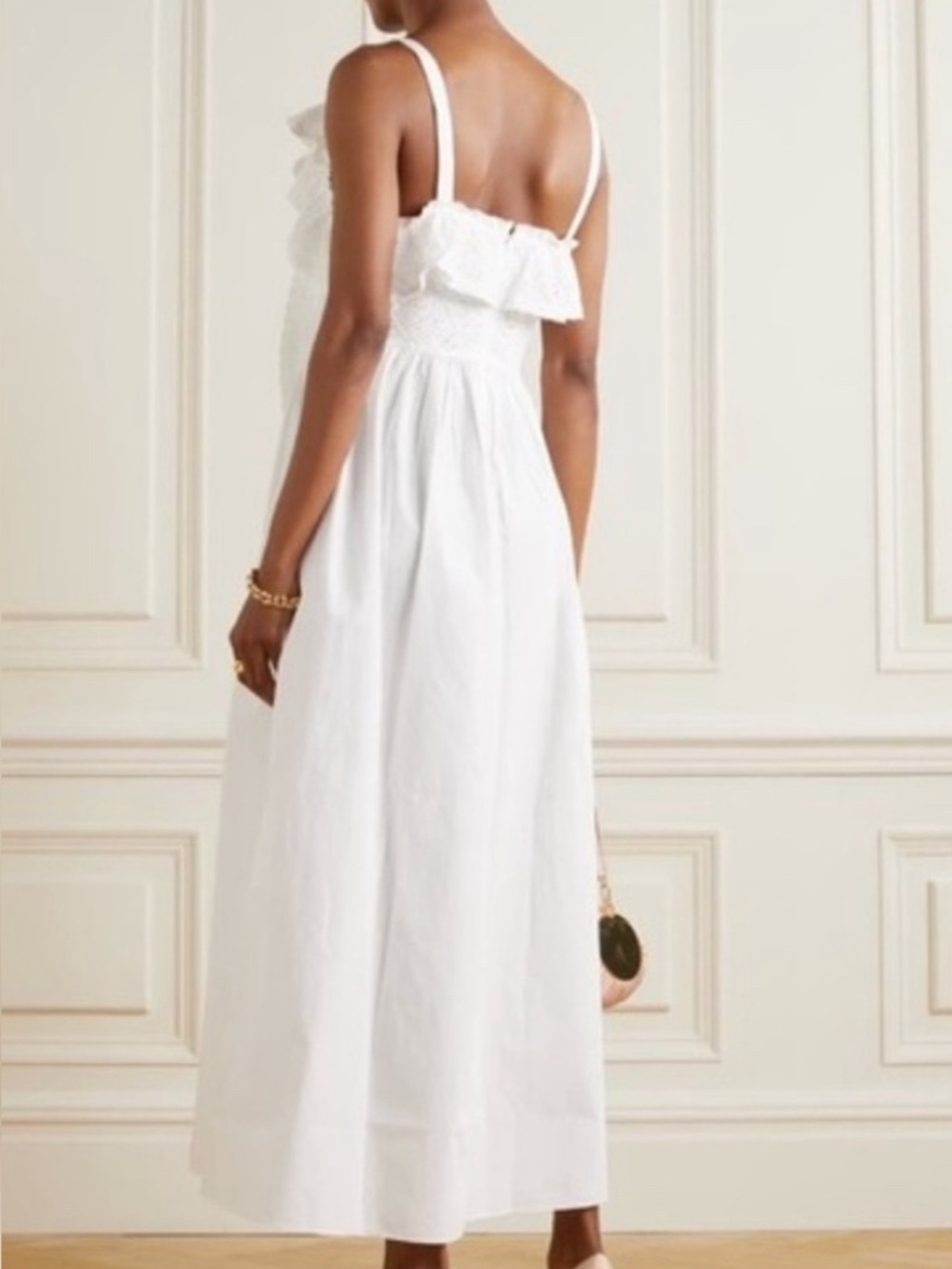 Batsheva Katja White Eyelet Detail Maxi Dress Size: 4 - Picture 2 of 2